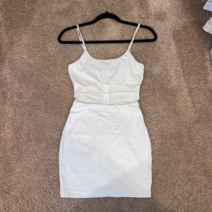 White body con mini dress